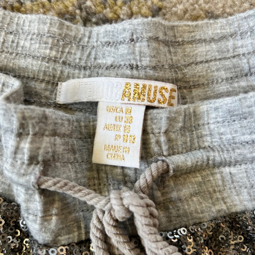 Amuse Society Sequin Joggers - Silver